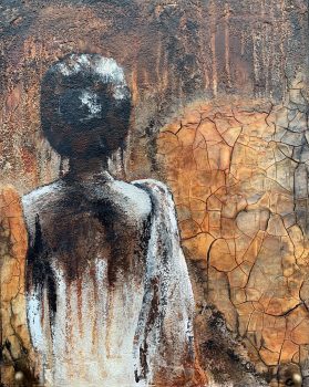 Figurative Matter Painting Glaring into her Future Figurative Matter Painting Glaring into her Future