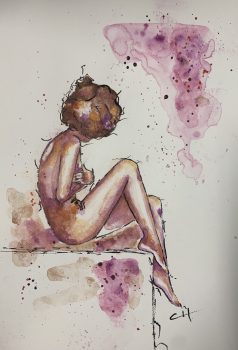 Figurative Mixed Media on Paper Girl Figurative Mixed Media on Paper Girl
