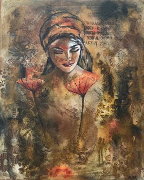 Figurative Mixed Media Painting Pure Innocence Appearing Figurative Mixed Media Painting Pure Innocence Appearing